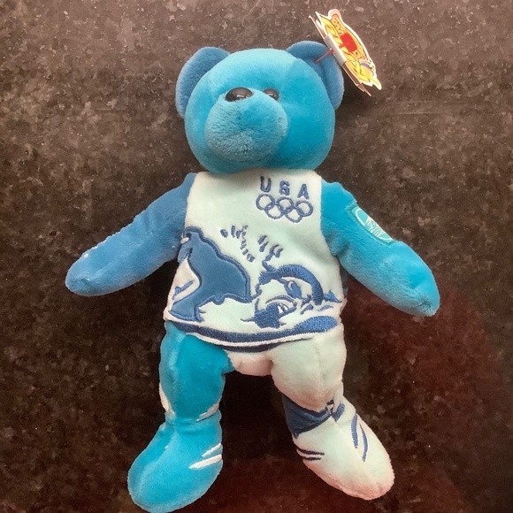 Swimming USA Olympics 2000 Bubbles Plush Bear - Picture 2 of 8